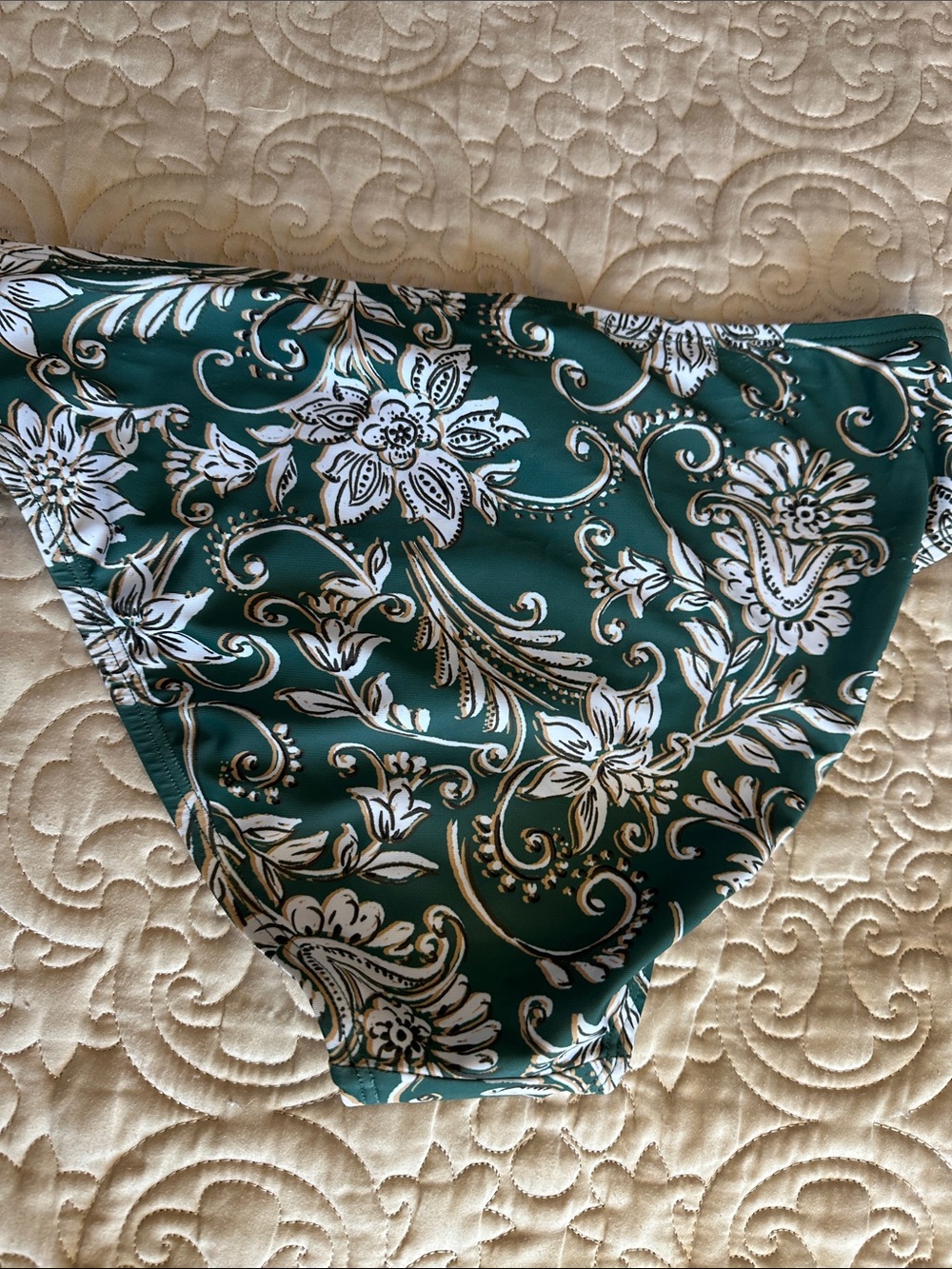 Women’s Green Floral Mid-Rise Swim Bottom - Picture 5 of 5